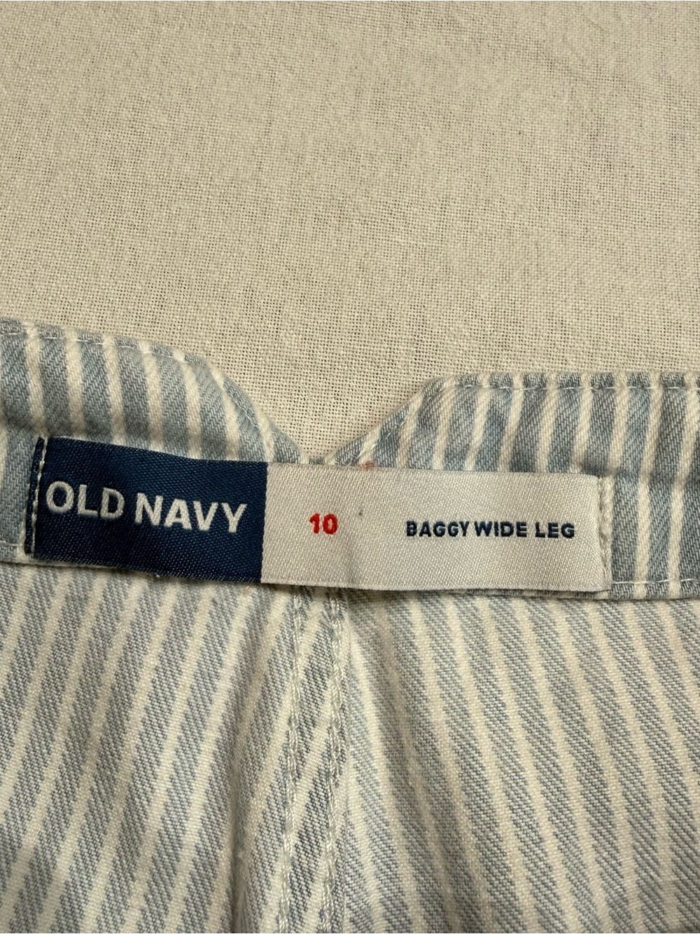 Old Navy Baggy Wide Leg Striped Carpenter Jeans Size 10 Skater - Picture 6 of 13